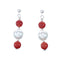 Genuine Sterling Silver Multicolor Bead Post Dangle Earrings NX12038