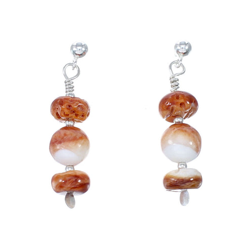 Genuine Sterling Silver Oyster Shell Bead Post Dangle Earrings NX12033