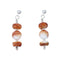 Genuine Sterling Silver Oyster Shell Bead Post Dangle Earrings NX12033