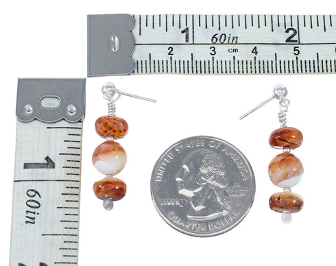 Genuine Sterling Silver Oyster Shell Bead Post Dangle Earrings NX12033