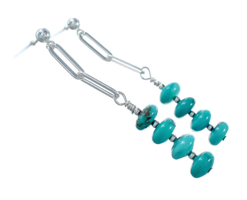 Turquoise Navajo Sterling Silver Bead Post Earrings NX12032