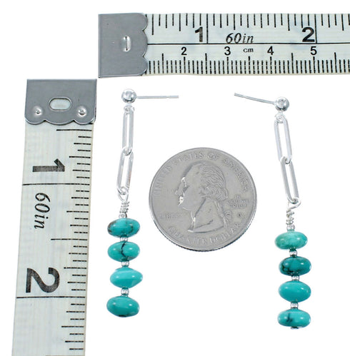 Turquoise Navajo Sterling Silver Bead Post Earrings NX12032
