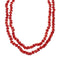 Native American 2-Strand Authentic Sterling Silver Coral Bead Necklace NX12083