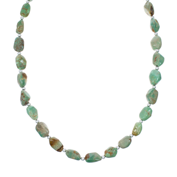 Genuine Navajo Turquoise Sterling Silver Bead Necklace NX12064