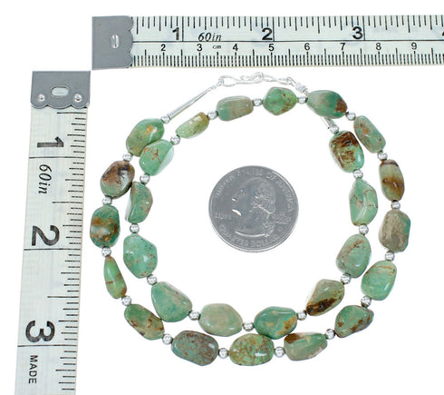 Genuine Navajo Turquoise Sterling Silver Bead Necklace NX12064