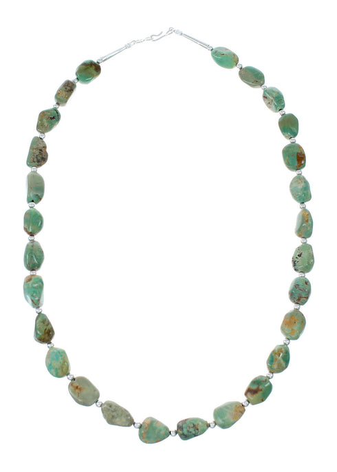 Native American Navajo Turquoise Sterling Silver Bead Necklace NX12066