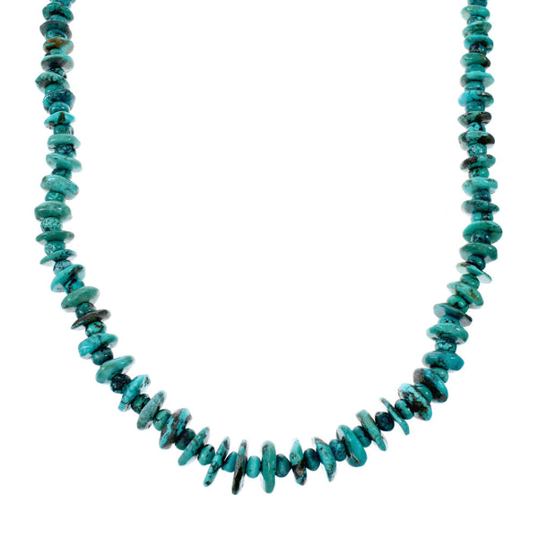 Genuine Navajo Turquoise Sterling Silver Bead Native American Necklace NX12068