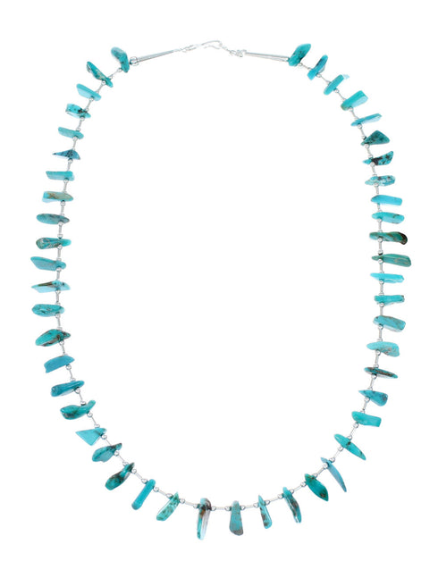 Authentic Turquoise Bead Sterling Liquid Silver Necklace NX12071