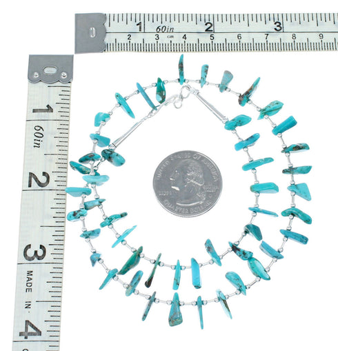 Authentic Turquoise Bead Sterling Liquid Silver Necklace NX12071