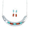 Navajo Turquoise And Coral Sterling Silver Collar Link Necklace Set NX12088