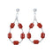 Genuine Coral Liquid Sterling Silver Post Dangle Navajo Earrings NX12086