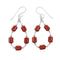Genuine Coral Liquid Sterling Silver Hook Dangle Navajo Earrings NX12085