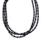 Native American 3 Strand Onyx Sterling Silver Bead Necklace NX12093