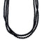 Navajo 3 Strand Onyx Sterling Silver Bead Necklace NX12094