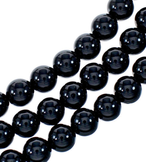 Navajo 3 Strand Onyx Sterling Silver Bead Necklace NX12094