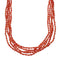 5-Strand Coral And Sterling Silver Southwest Bead Necklace NX12095