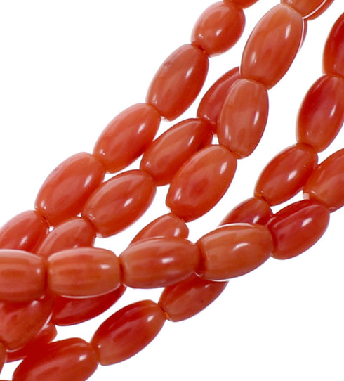 5-Strand Coral And Sterling Silver Southwest Bead Necklace NX12095