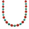 Southwest Genuine Coral Turquoise Sterling Silver Bead Necklace NX12096