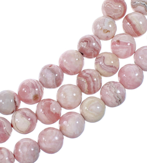 Native American Rhodochrosite Sterling Silver 3-Strand Bead Necklace NX12104