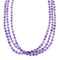 Native American Amethyst Sterling Silver 3-Strand Bead Necklace NX12102