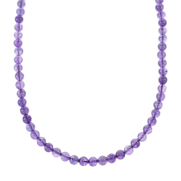 Navajo Sterling Silver Amethyst Bead Necklace NX12103
