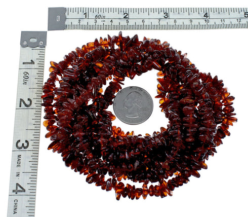 Amber And Sterling Silver 5-Strand Southwest Bead Necklace NX12101