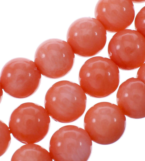 3-Strand Coral And Sterling Silver Navajo Bead Necklace NX12099