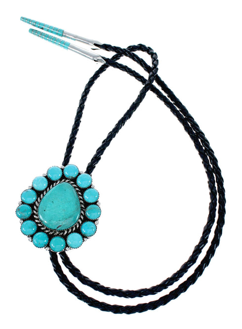 Genuine Navajo Turquoise Sterling Silver Native American Bolo Tie NX12108