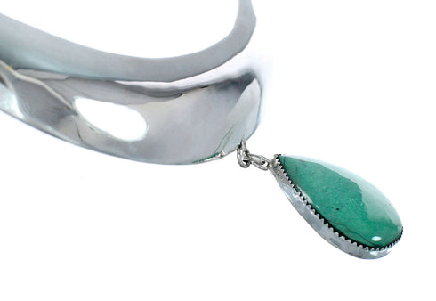 Navajo Turquoise Sterling Silver Collar Link Necklace Set NX12109