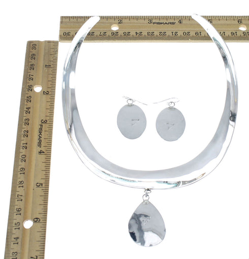 Navajo Turquoise Sterling Silver Collar Link Necklace Set NX12109