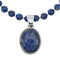 Navajo Lapis Sterling Silver And Bead Pendant Necklace Set NX12105