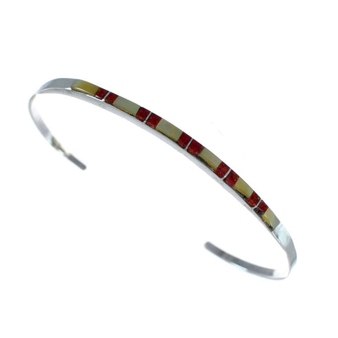 Zuni Multicolor Authentic Sterling Silver Jewelry Cuff Bracelet NX12122