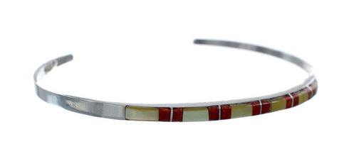Zuni Multicolor Authentic Sterling Silver Jewelry Cuff Bracelet NX12122