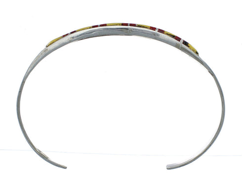Zuni Multicolor Authentic Sterling Silver Jewelry Cuff Bracelet NX12122