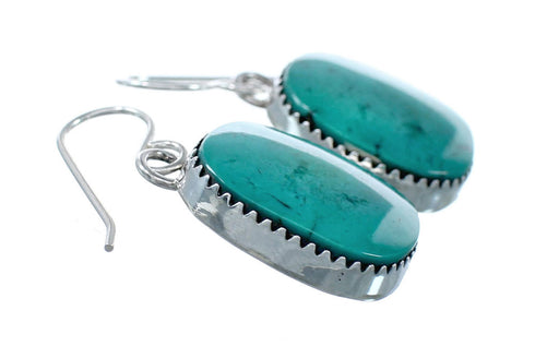 Native American Turquoise Sterling Silver Hook Dangle Navajo Earrings NX12111