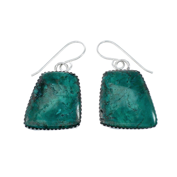Navajo Turquoise Sterling Silver Hook Dangle Earrings NX12112