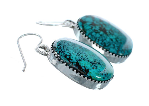 Navajo Turquoise Sterling Silver Hook Dangle Earrings NX12113