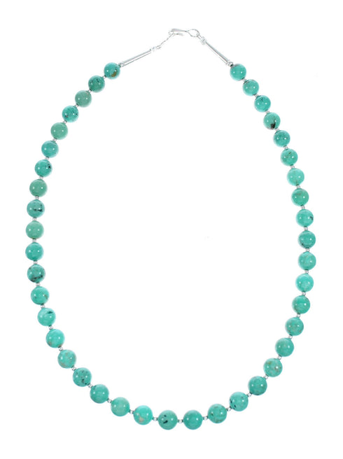 Genuine Navajo Turquoise Sterling Silver Bead Necklace NX12131
