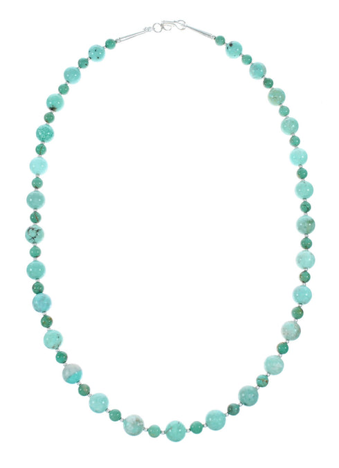Genuine Navajo Turquoise Sterling Silver Bead Necklace NX12132