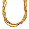 3-Strand Amber Sterling Silver Native American Bead Necklace NX12141