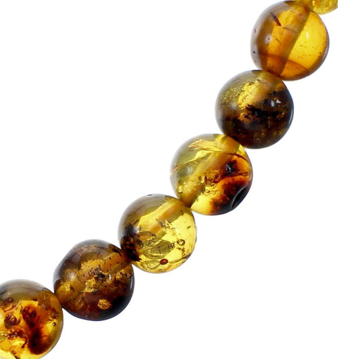 Amber Sterling Silver Native American Bead Necklace NX12142