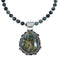 Genuine Sterling Silver Green Opal Bead Necklace Pendant Set NX12147