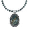 Genuine Sterling Silver Green Opal Bead Necklace Pendant Set NX12148