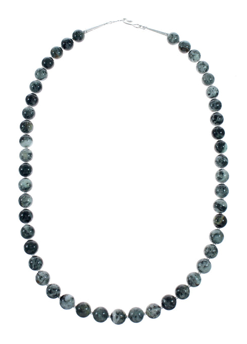 Genuine Sterling Silver Green Opal Bead Necklace Pendant Set NX12148