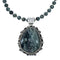 Navajo Sterling Silver Green Opal Bead Necklace Pendant Set NX12151