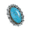 Genuine Turquoise Sterling Silver Navajo Statement Ring Size 6 NX12152