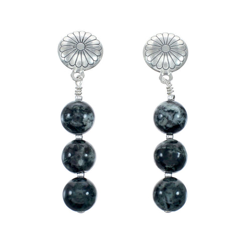 Genuine Sterling Silver Green Opal Bead Post Dangle Earrings NX12156