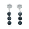 Genuine Sterling Silver Green Opal Bead Post Dangle Earrings NX12156