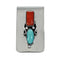 Navajo Turquoise And Coral Sterling Silver Money Clip NX12166
