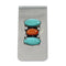 Native American Turquoise And Coral Sterling Silver Navajo Money Clip NX12176